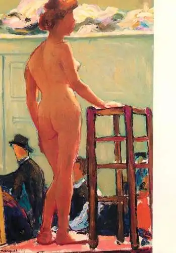 Fine arts postcard Albert Marquet nu au tabouret