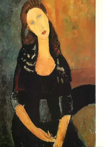 Fine arts postcard Expo Modigliani Jeanne Hebuterne assise