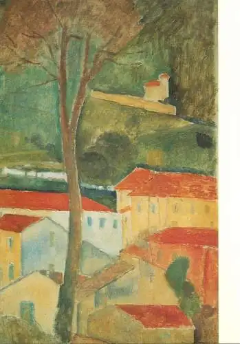 Fine arts postcard Expo Modigliani Paysage a Cagnes