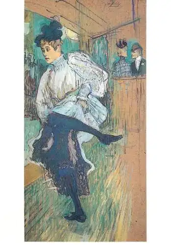 Fine arts postcard Toulouse Lautrec Henri de Jeanne Avril dansant