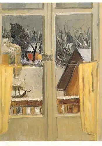 Fine arts postcard Domenjoz Raoul atelier de Chandieru la fenetre