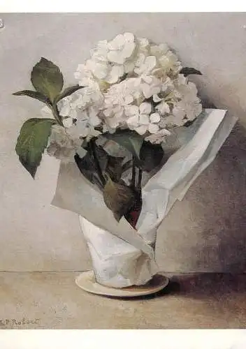 Fine arts postcard Robert Steven Paul hortensia blanc