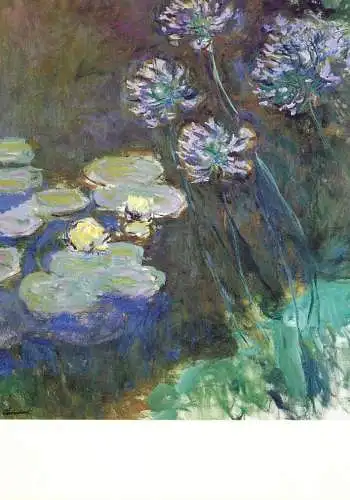 Fine arts postcard Claude Monet Nympheas et Agapanthes