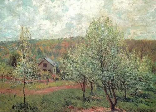 Fine arts postcard Alfred Sisley printemps aux environs de Paris