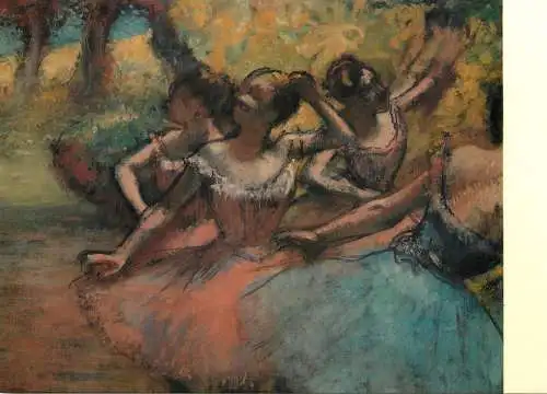 Fine arts postcard Expo Degas quatre danseuses en scene