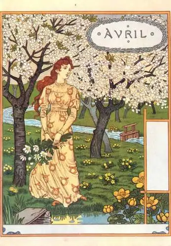 Greetings card fine arts painting Eugene Grasset la belle jardiniere