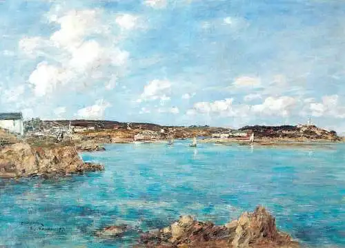 Greetings card fine arts painting Eugene Boudin Douarnenez la baie