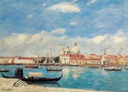 Greetings card fine arts painting Eugene Boudin vue de Venise