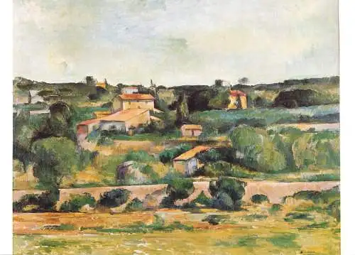 Greetings card fine arts painting Paul Cezanne landschaft im Westen von Aix en Provence
