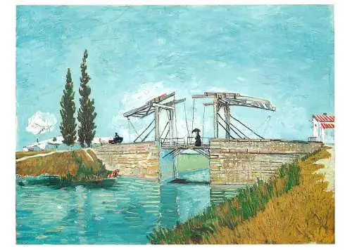 Greetings card fine arts painting van Gogh le pont de Langlois