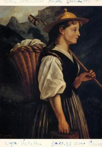 Greetings card fine arts painting Gustave Courbet la Vigneronne de Montreux