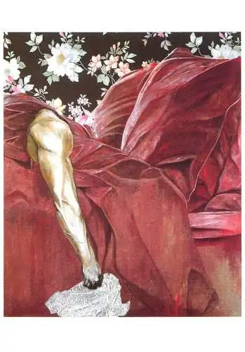 Greetings card fine arts painting Jean Lecoultre temoins retrouves