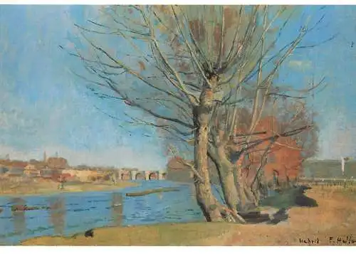Greetings card fine arts painting Ferdinand Hodler vue de Madrid