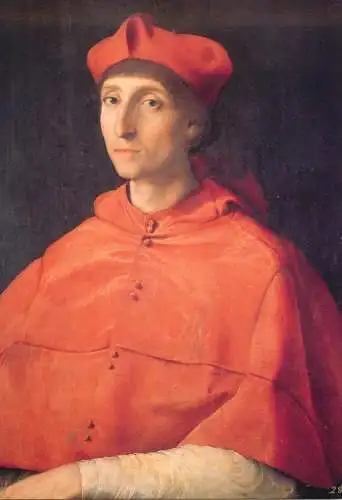 Greetings card fine arts painting Prado Rafael cardinal portrait