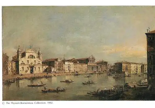Greetings card fine arts painting Toledo Francesco Guardi El Gran Canal con Santa Lucia y Santa Maria