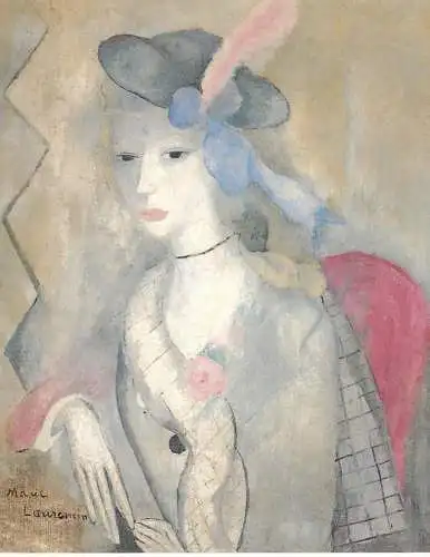 Greetings card fine arts painting Martigny expo Marie Laurencin l'infante Madrid