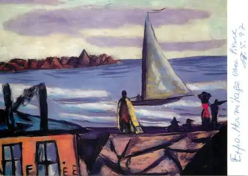 Greetings card fine arts painting Max Beckmann badansicht bei Bandol
