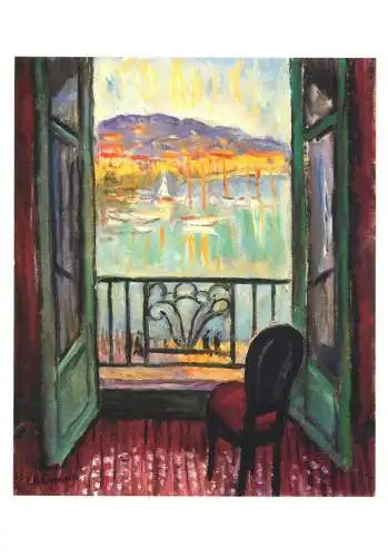 Greetings card fine arts painting Charles Camoin fenetre ouverte a Cannes