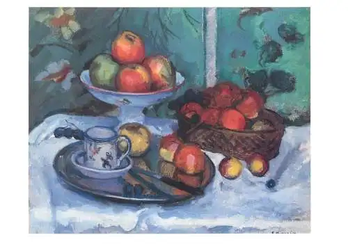 Greetings card fine arts painting Charles Camoin nature morte au paravent vert