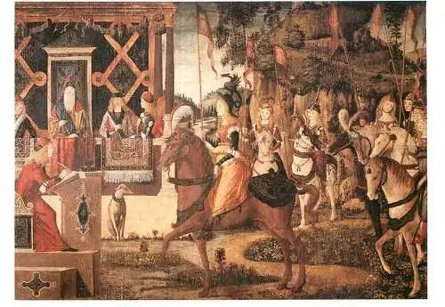 Greetings card fine arts painting Vittore Carpaccio l'ambassade d'Hippolyte reine des Amazones aupres de Thesee