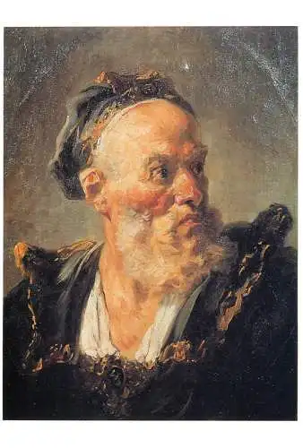 Greetings card fine arts painting Jean Honore Fragonard tete de vieillard