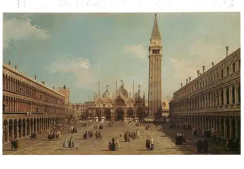 Greetings card fine arts painting Antonio Canaletto place Saint Marc Venice