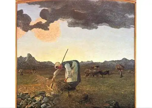 Greetings card fine arts painting Giovanni Segantini Heuernte