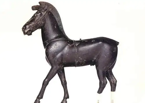Greetings card fine arts Sculptures Olympie statuette de cheval bronze