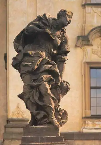Greetings card fine arts Sculptures M. Braun Kuks statue Socha Zoufalstvi