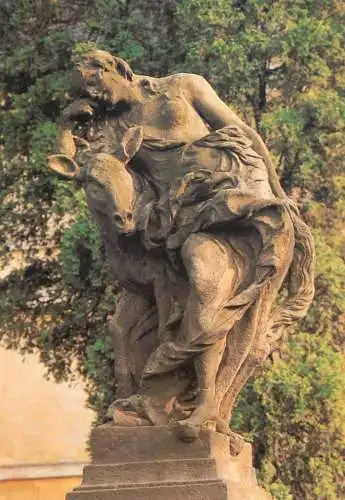 Greetings card fine arts Sculptures M. Braun Kuks statue Socha Lenosti