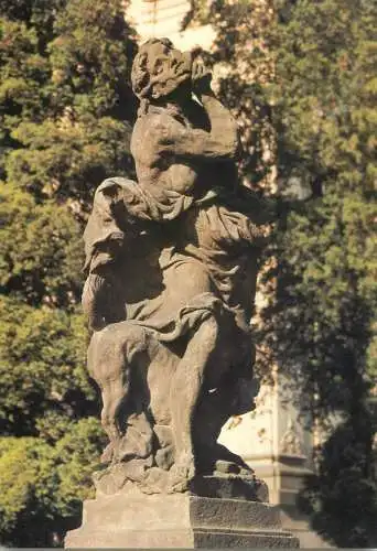 Greetings card fine arts Sculptures M. Braun Kuks statue Socha Zavisti