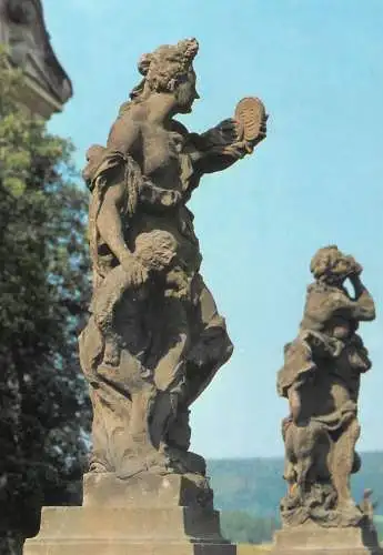 Greetings card fine arts Sculptures M. Braun Kuks statue Socha Smilstva