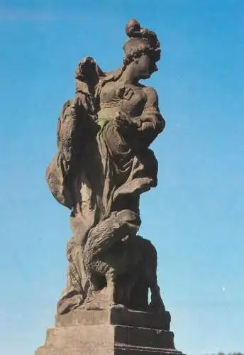 Greetings card fine arts Sculptures M. Braun Kuks statue Socha Lstivosti