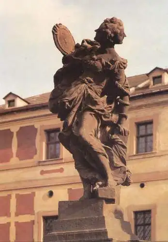 Greetings card fine arts Sculptures M. Braun Kuks statue Socha Moudrosti