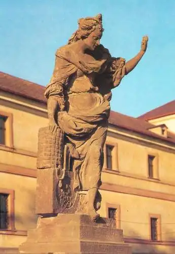 Greetings card fine arts Sculptures M. Braun Kuks statue