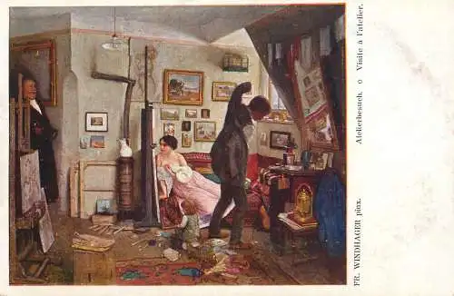 Greetings card paintings Illustrators Fr. Windhager atelierbesuch