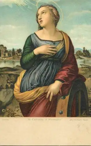 Greetings card paintings Illustrators London Raffaello Santi St. Catherine of Alexandria