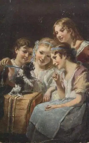 Greetings card paintings Illustrators L. Lanfant de Metz fais la belle