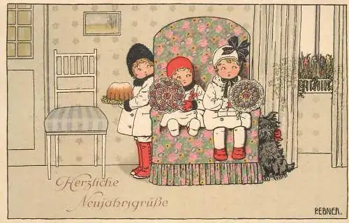 Pauli Ebner children New Year greetings