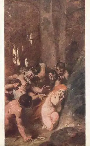 Greetings card paintings Benczur Uldozott nympha Verfologie Nymphe