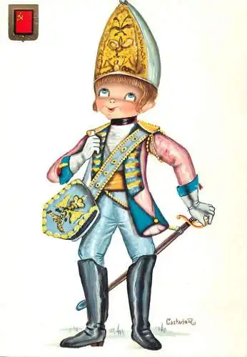 Humour greetings card russian uniformes army