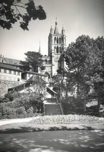 Switzerland Lausanne Placetto Ruchonnet et la cathedrale