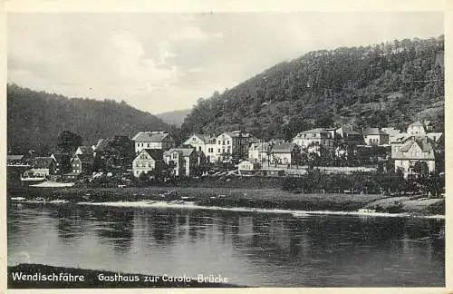 AK Allemagne Wendischfahre Gasthaus zur Carola-Brucke