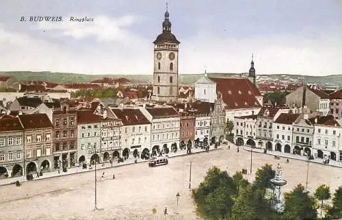 AK Czech Republic B. Budweis Ceske Budejovice Ringplatz