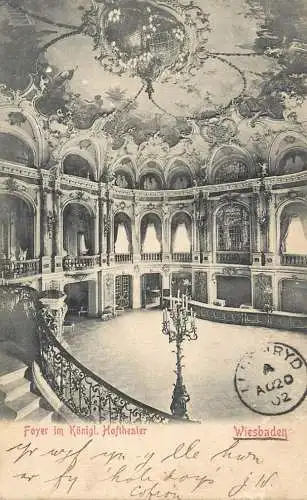 AK Allemagne Wiesbaden Konigliche Hoftheater Foyer