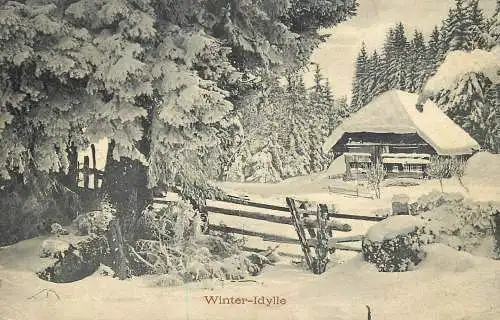 AK Allemagne Winter-Idylle mountain lodge picturesque scenery