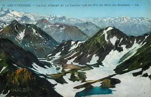 CPA France Le Pyrenees Lac d'Oncet & la Chaine paysage de montagne