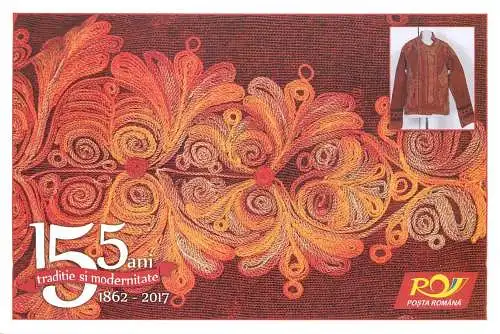 Romanian post anniversary postcard 155 years of tradition and modernity 2017traditional costume