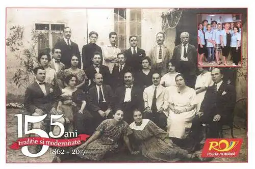 Romanian post anniversary postcard 155 years of tradition and modernity 2017 Tulcea employees from 1922