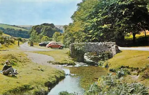 England Somerset Exmoor Oare Valley Robber's Bridge